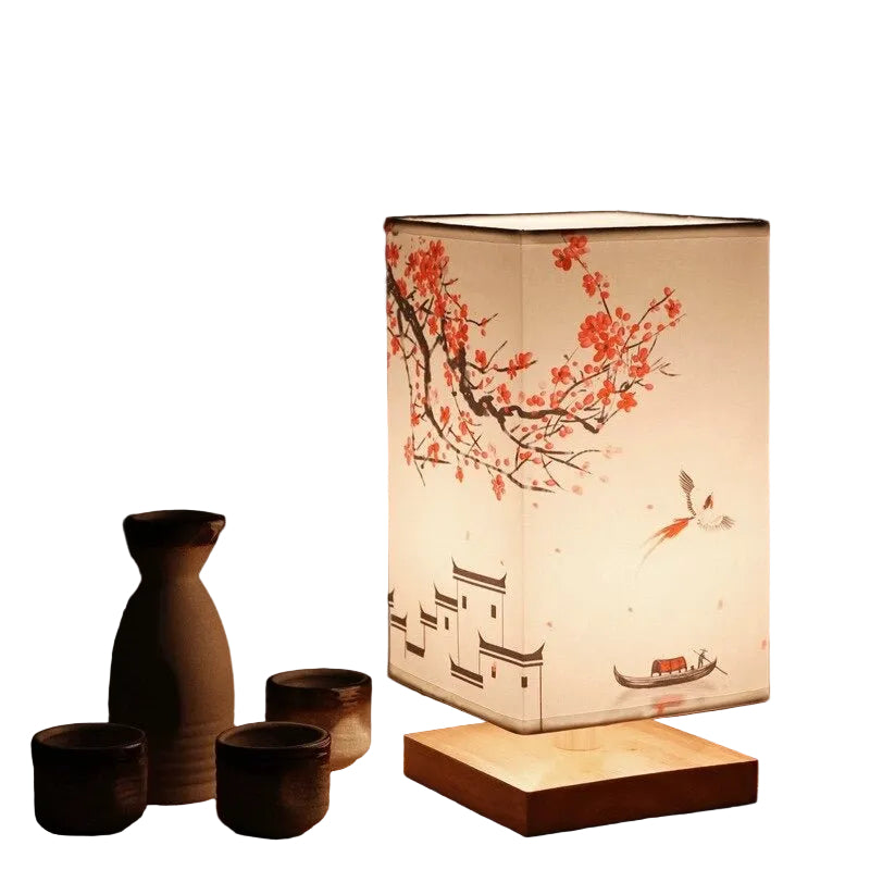 Liten Bordlampe Japansk Skandinavisk Design til Soverommet 0