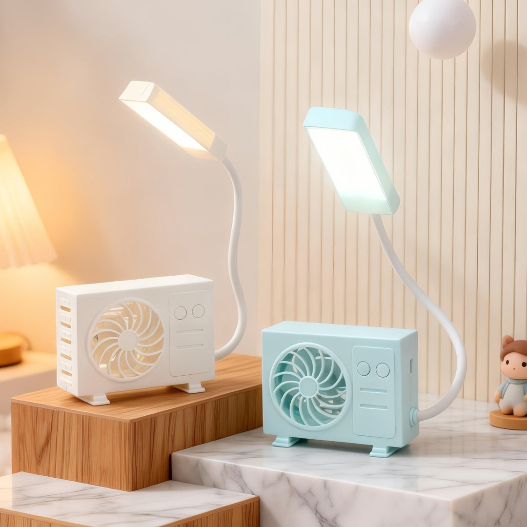 Liten Bordlampe Med USB-Vifte For Soverommet Og Stue 2