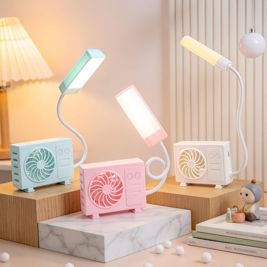 Liten Bordlampe Med USB-Vifte For Soverommet Og Stue 3