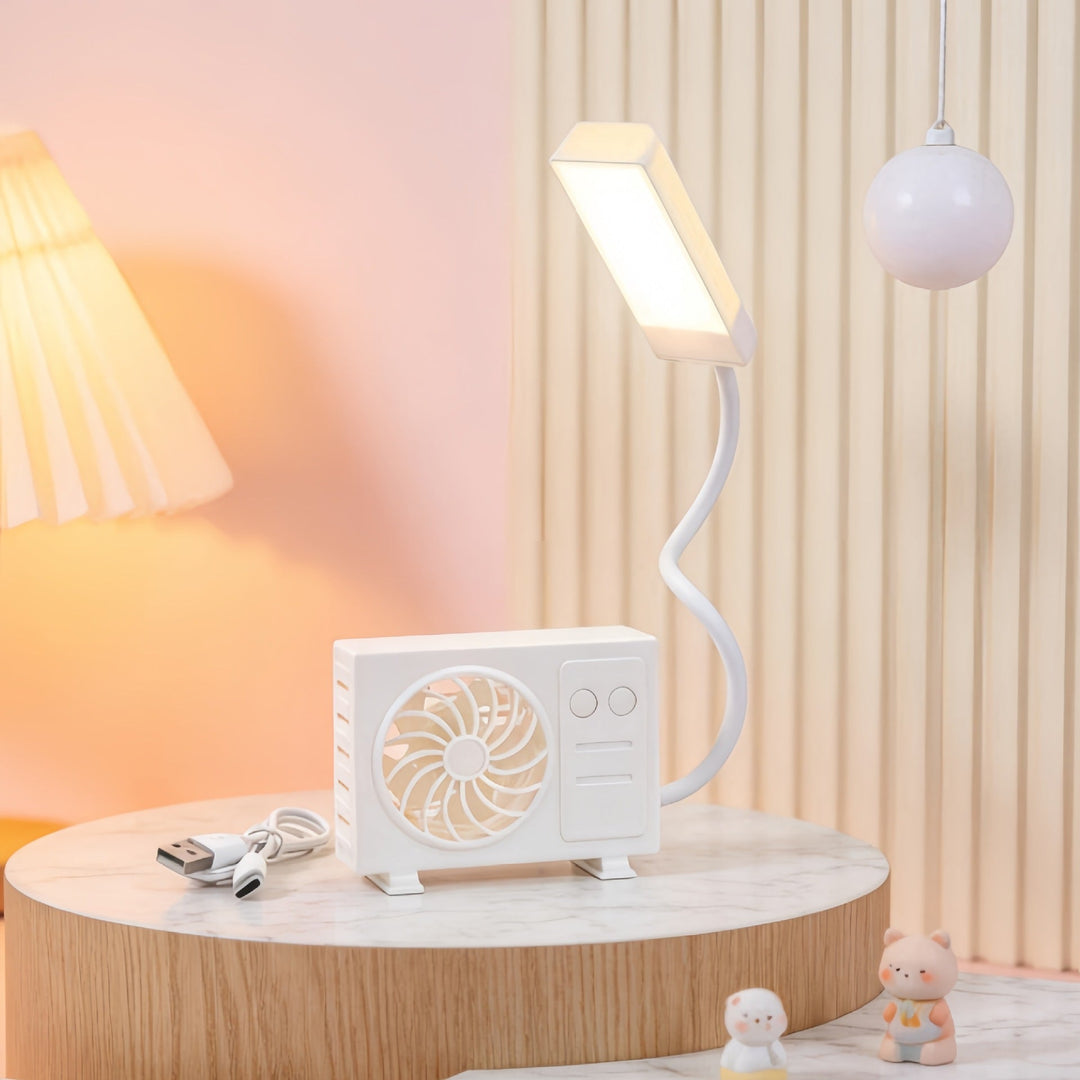 Liten Bordlampe Med USB-Vifte For Soverommet Og Stue 5