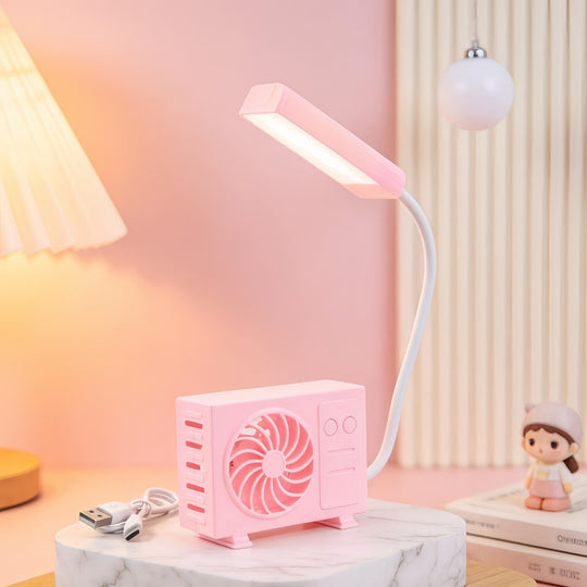 Liten Bordlampe Med USB-Vifte For Soverommet Og Stue 6