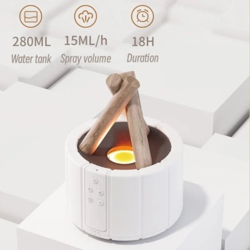 Luftfukter med Aromaterapi og Flammedesign for Beroligende Atmosfære 6