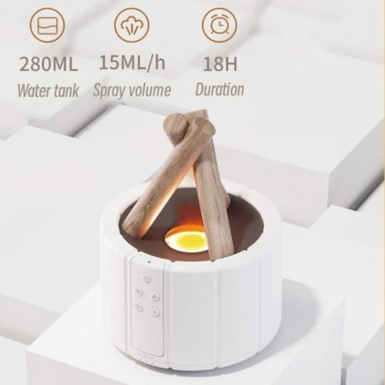 Luftfukter med Aromaterapi og Flammedesign for Beroligende Atmosfære 6