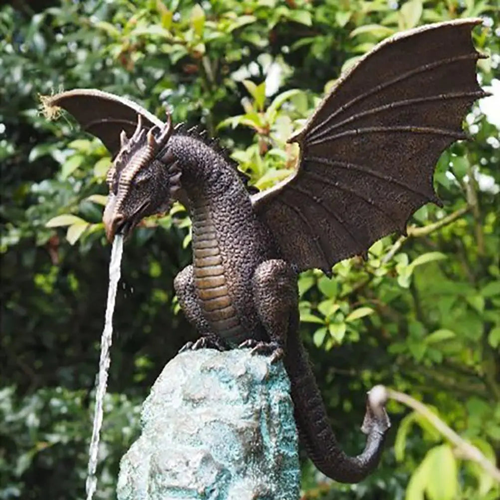 Magisk Drage Statue for Hage og Innendørs Bruk 1