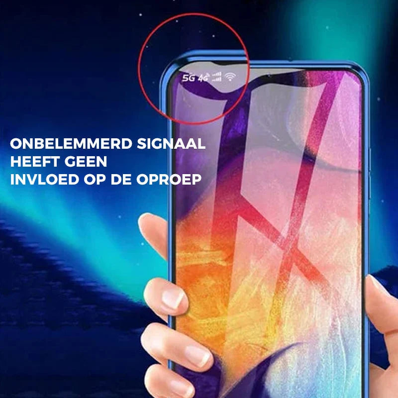 Magnetisk Telefondeksel Dobbeltsidig Herdet Glass for Samsung Galaxy og Note 6