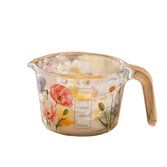Målebeger med Lokk i Retro Blomstermønster 0