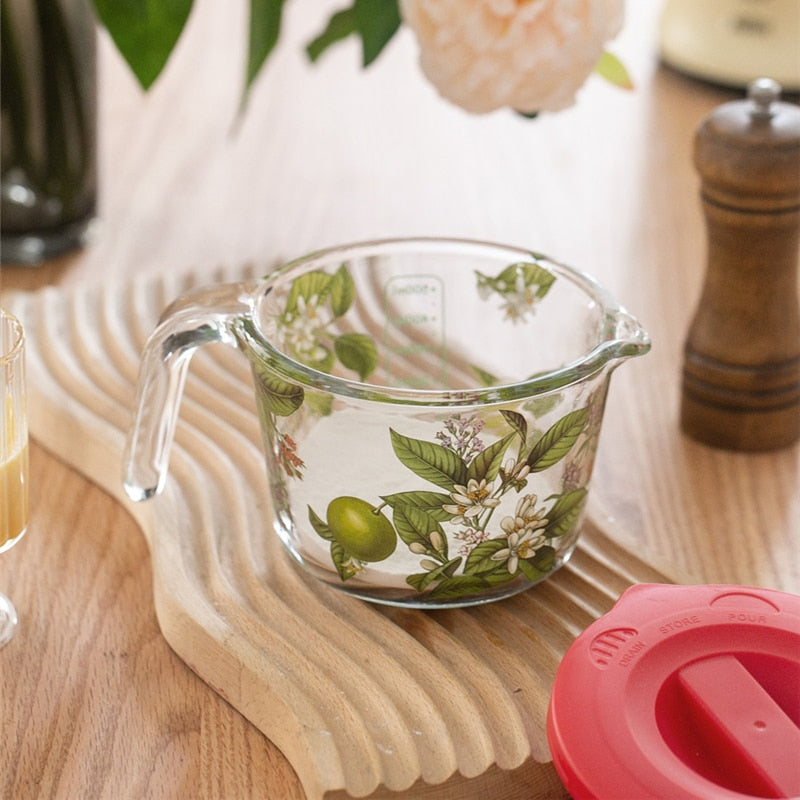 Målebeger med Lokk i Retro Blomstermønster 5