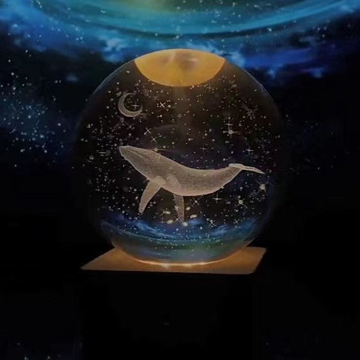 Månekrystallkule med LED-belysning 19