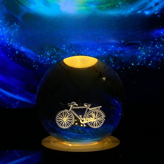 Månekrystallkule med LED-belysning 34