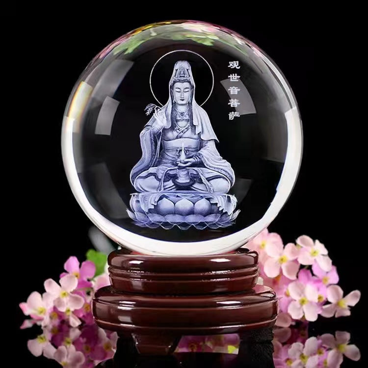 Månekrystallkule med LED-belysning 7