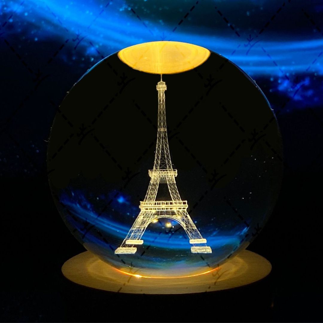 Månekrystallkule med LED-belysning 9