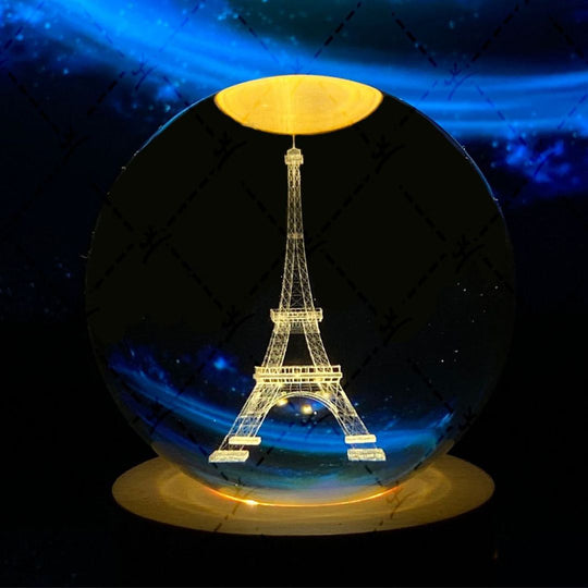 Månekrystallkule med LED-belysning 9