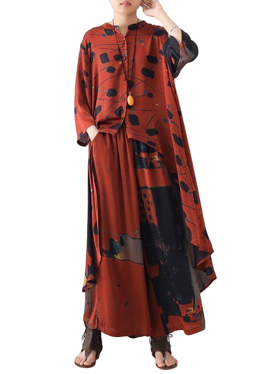 Matchende Sett Dame med Lang Krage og Bukser 0