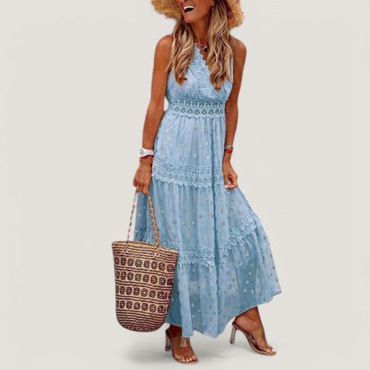 Maxikjole Dame Boho Stil Lett Bomull 4