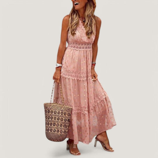 Maxikjole Dame Boho Stil Lett Bomull 5
