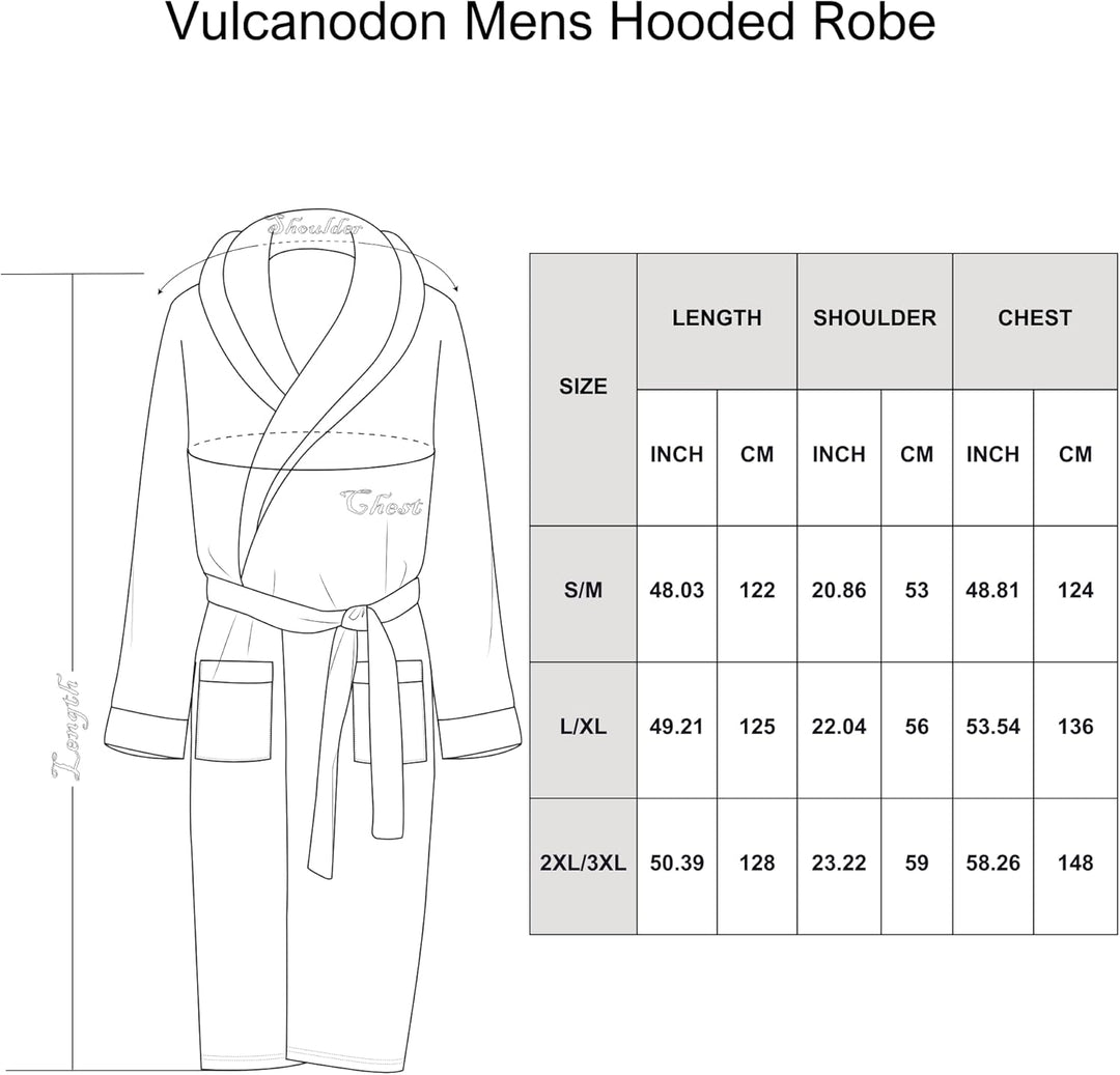 Menns Badekåpe Fleece Lang 6