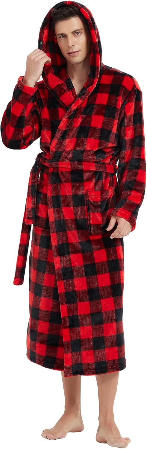 Menns Badekåpe Fleece Lang 7