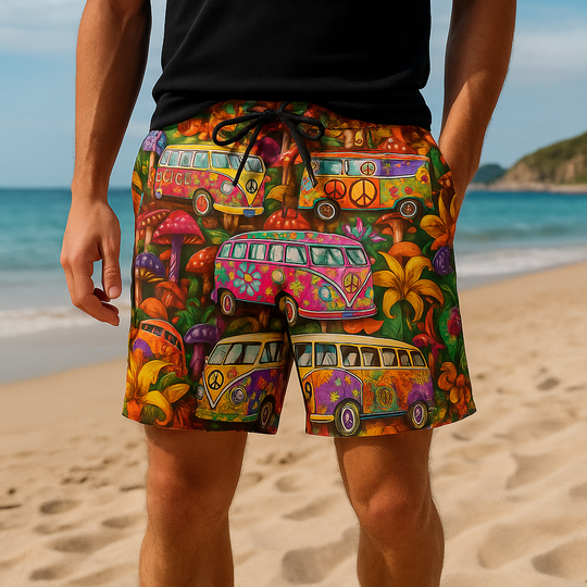 Menns Badeshorts Dristig Graffiti Design 1