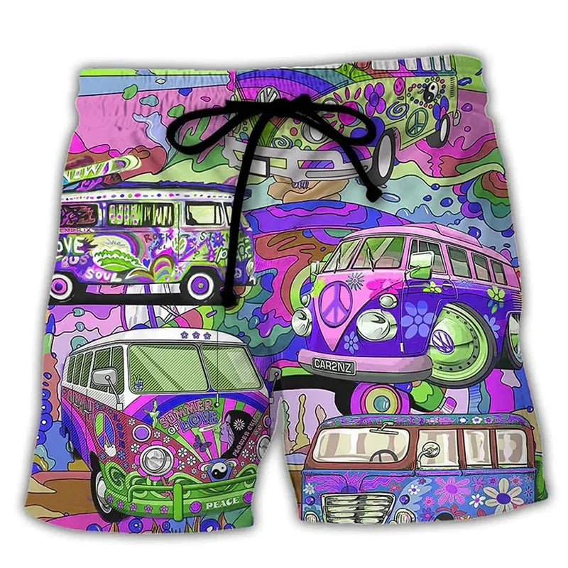 Menns Badeshorts Dristig Graffiti Design 4
