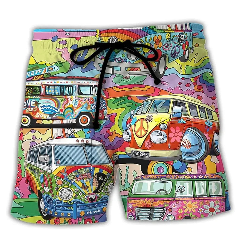 Menns Badeshorts Dristig Graffiti Design 5