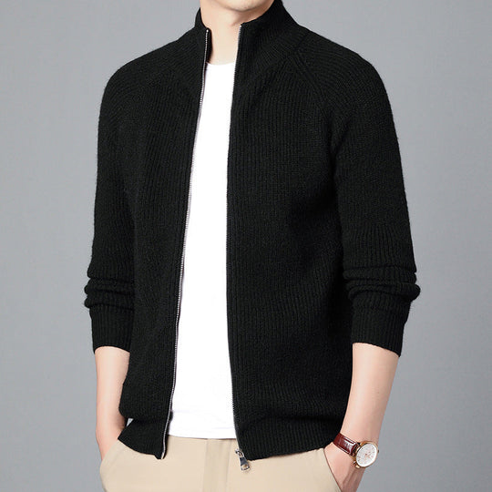 Menns Cardigan med Glidelås og Avslappet Passform 1
