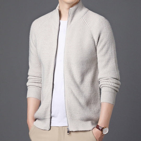 Menns Cardigan med Glidelås og Avslappet Passform 3