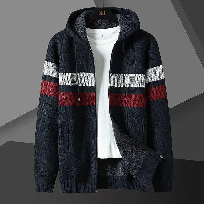 Menns Cardigan med Hette og Glidelås 4