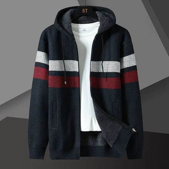 Menns Cardigan med Hette og Glidelås 4