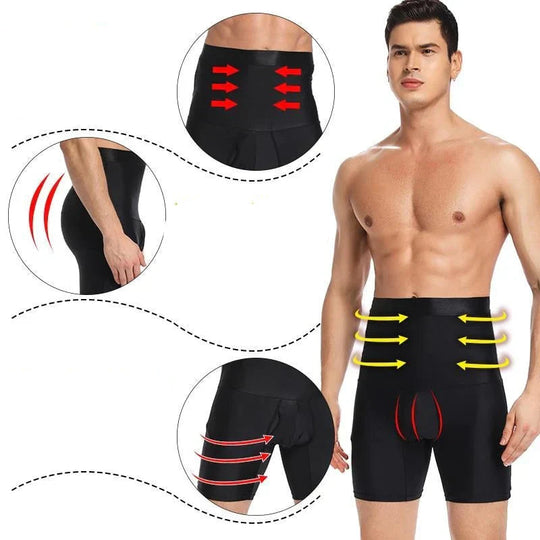 Menns Høy Midje Kompresjonsshorts U-Formet Design 1
