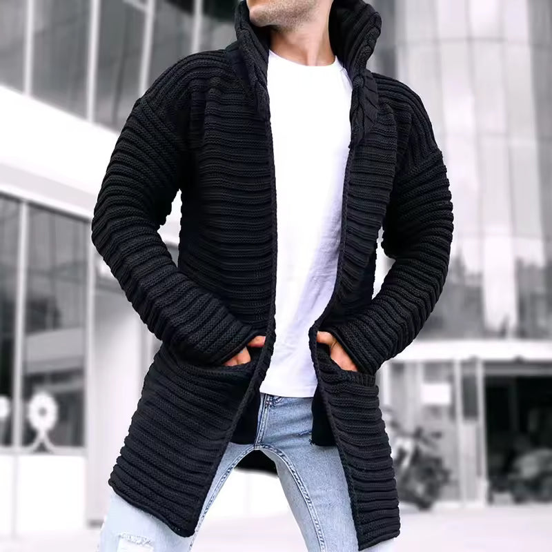 Menns Lang Cardigan med Turtleneck 1