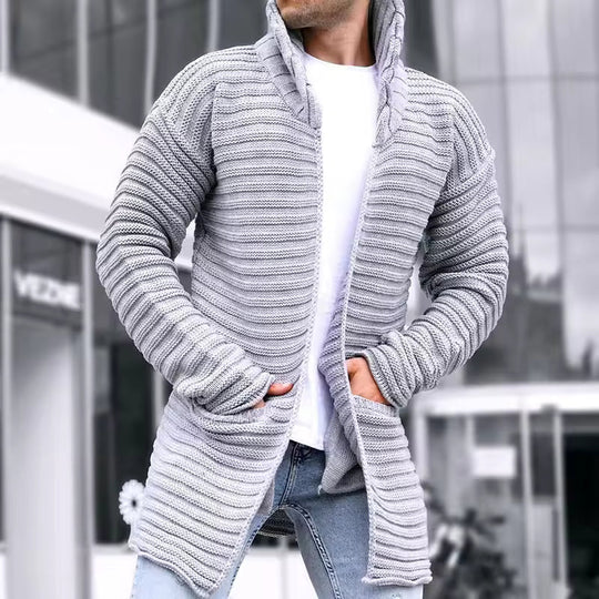Menns Lang Cardigan med Turtleneck 2