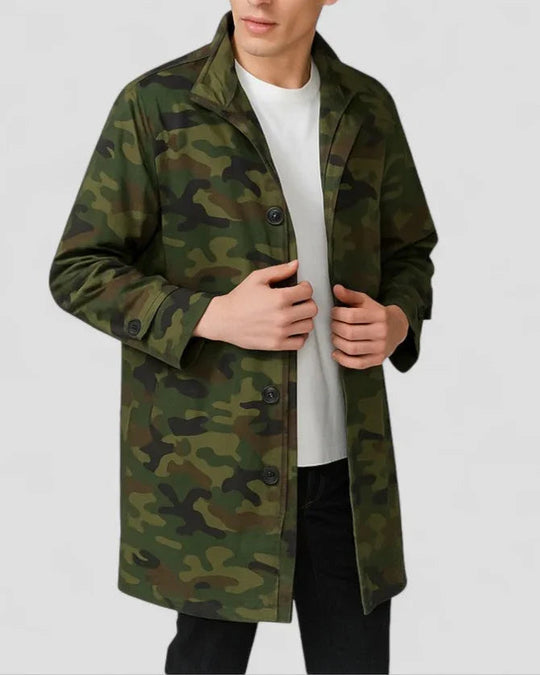 Menns Lang Overfrakk Minimalistisk Stil 2