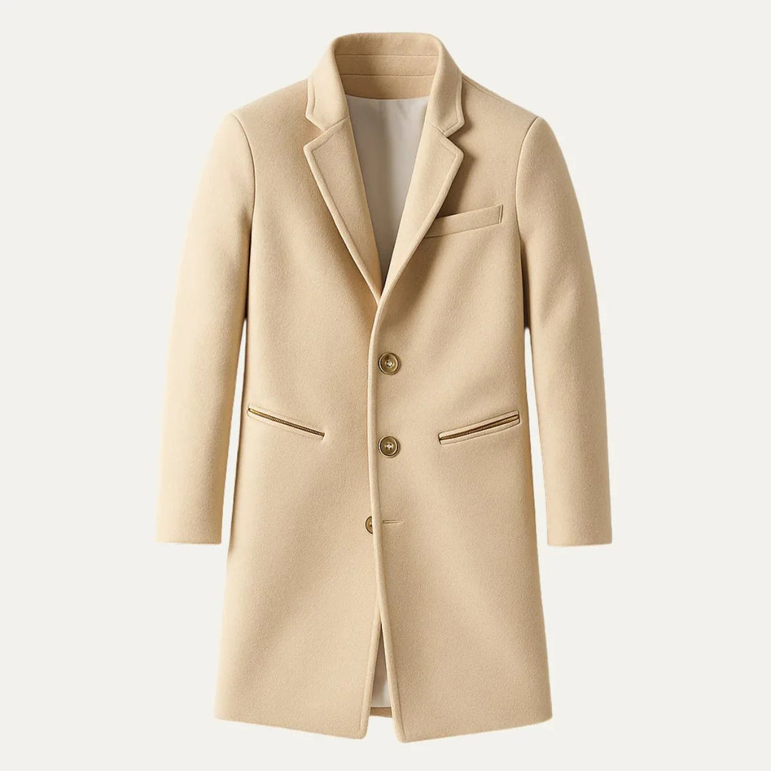 Menns Lang Trenchcoat Klassisk Stil 1