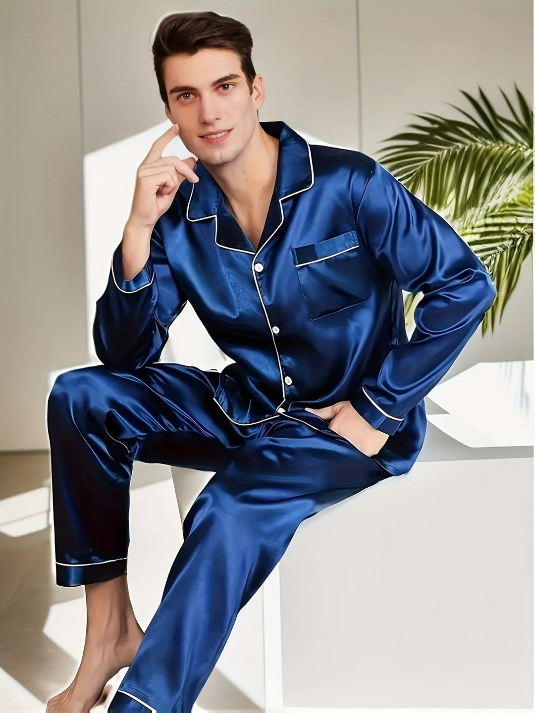 Menns Pyjamas med Klassisk Design 5