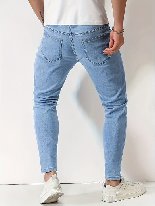 Menns Slim Fit Jeans Koniiske Ben Moderne Stil 3