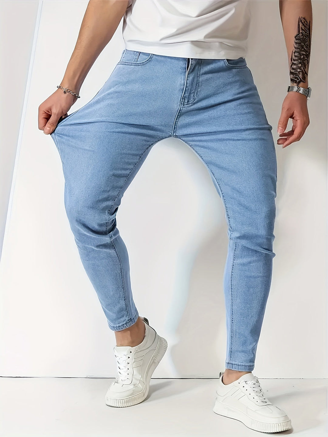 Menns Slim Fit Jeans Koniiske Ben Moderne Stil 5