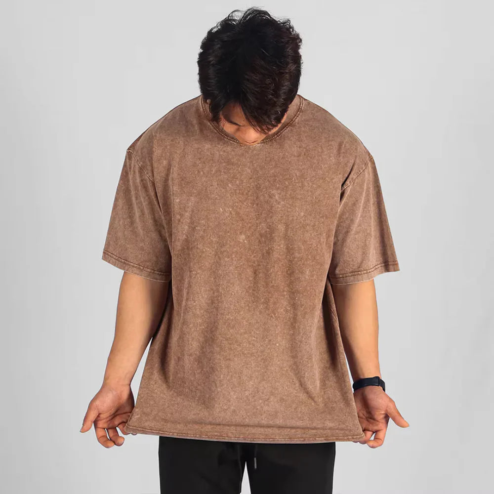 Menns T-skjorte Overdimensjonert Vintage Streetwear 18