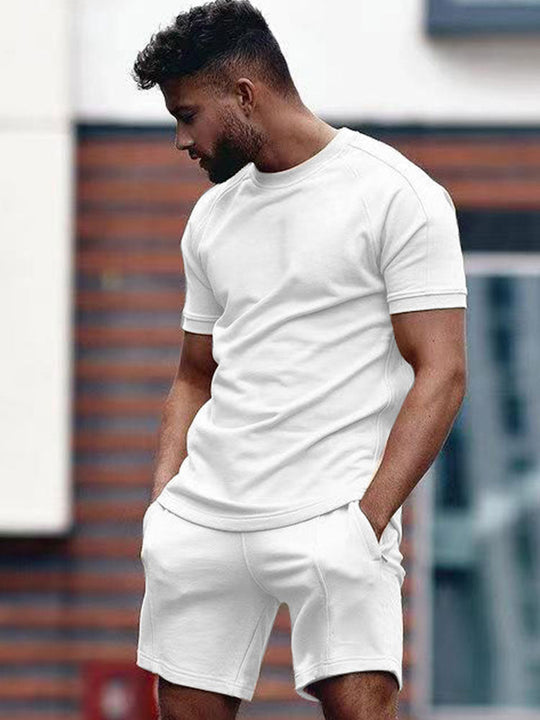 Menns T-skjorte og Shorts Sett Casual for Sommerdager 6