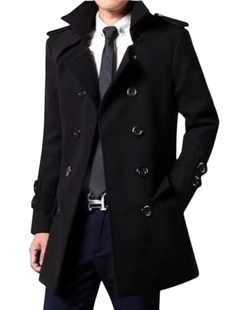 Menns Trenchcoat Dobbelspent 0