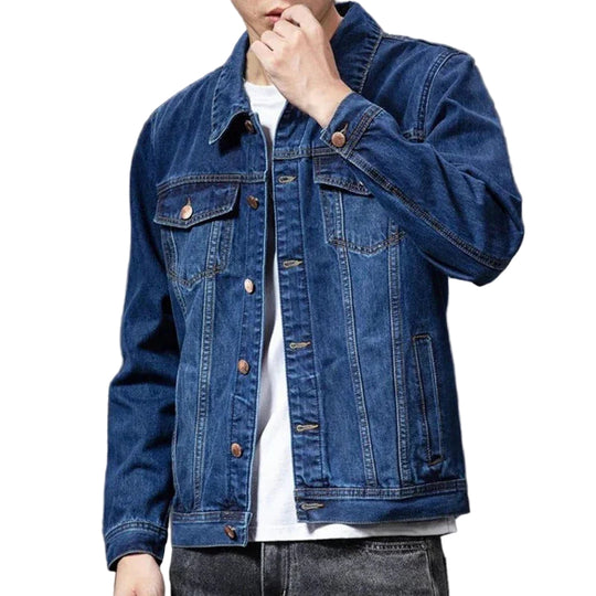 Menns Vintage Denimjakke Med Skreddersydd Passform 0