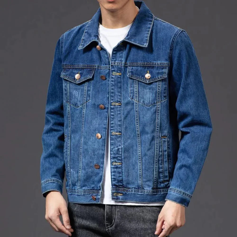 Menns Vintage Denimjakke Med Skreddersydd Passform 1