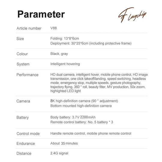 Mini Drone med 8K Kamera og GPS 6