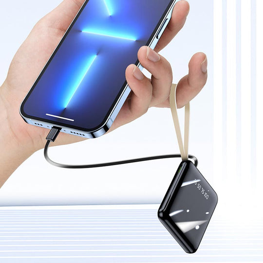 Mini Powerbank 20000mAh med Integrerte Kabler 6