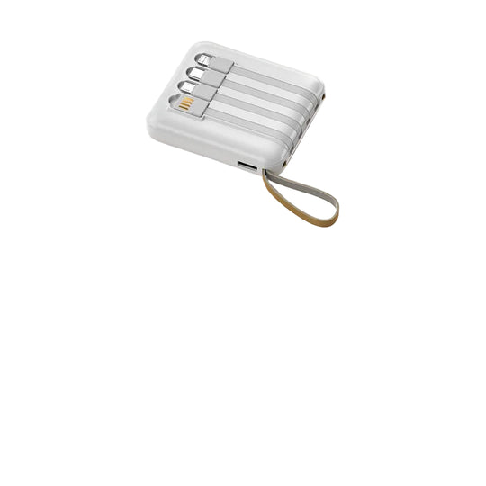 Mini Strømbank 20000mAh med Integrerte Kabler Kompakt Design 0