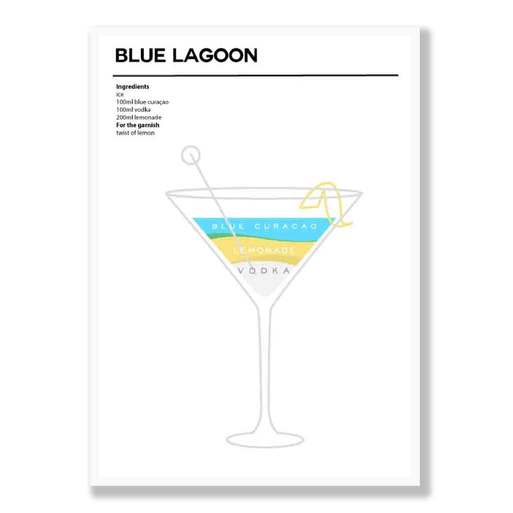 Minimal Cocktail Plakat Blue Lagoon Modern Design 2
