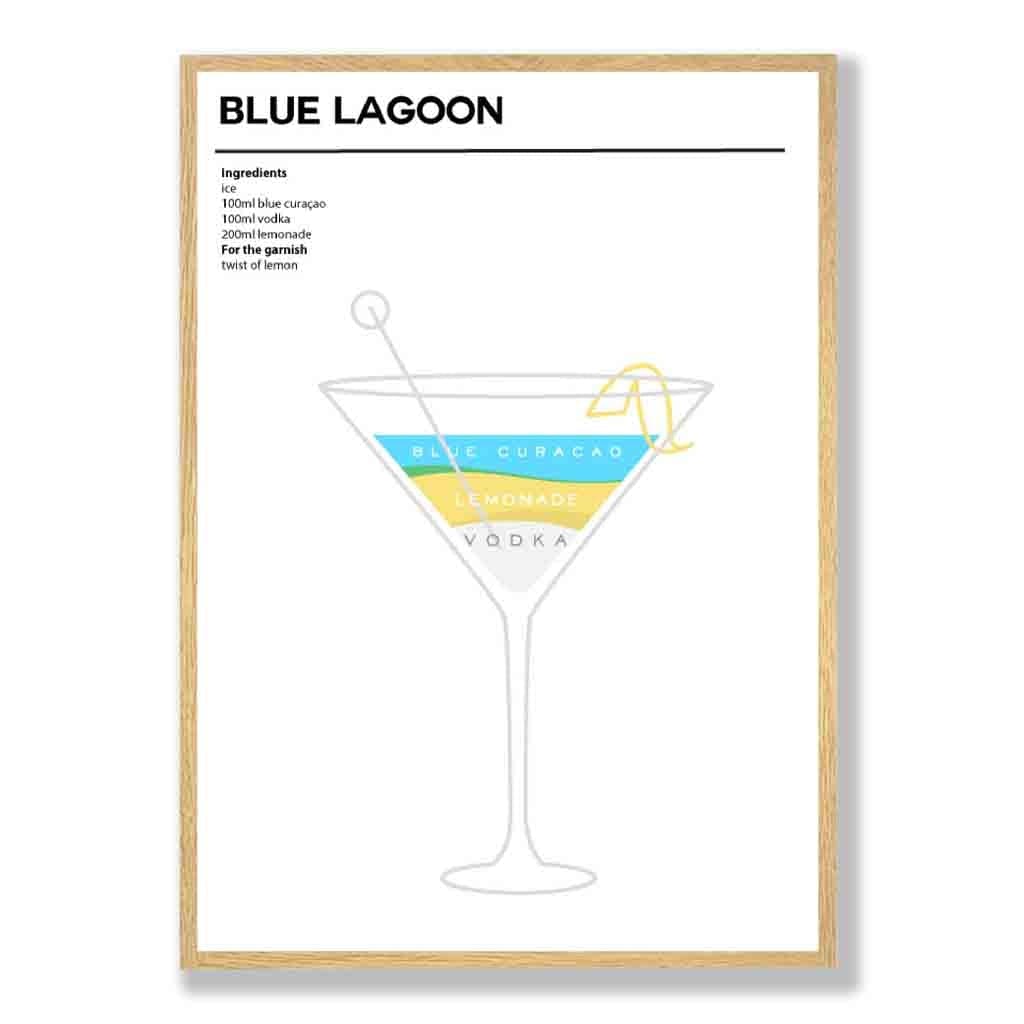 Minimal Cocktail Plakat Blue Lagoon Modern Design 3