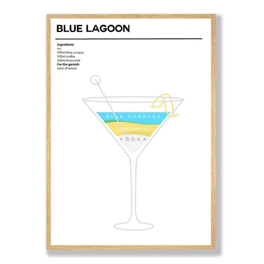 Minimal Cocktail Plakat Blue Lagoon Modern Design 3