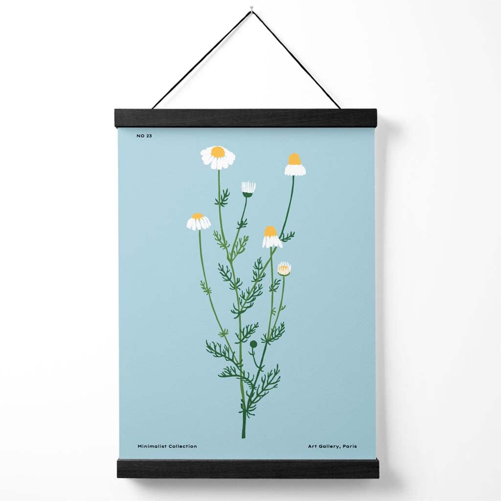 Minimalistisk Plakat med Blå Tusenfryd 0