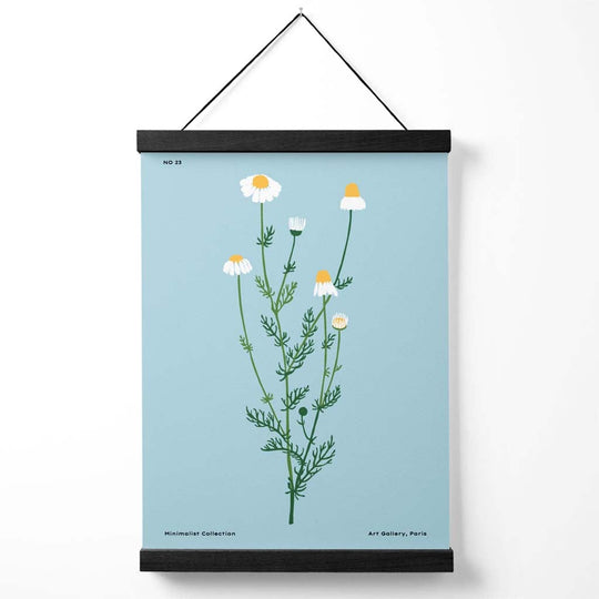 Minimalistisk Plakat med Blå Tusenfryd 0