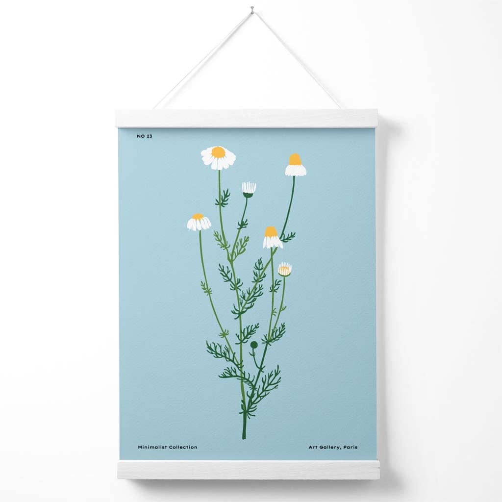 Minimalistisk Plakat med Blå Tusenfryd 2